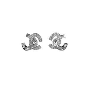 Sparkling Stud‎ CC Earrings Dazzling Accents Silver Tone Luxury NWOT